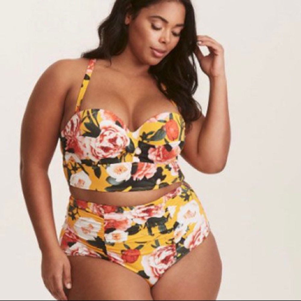 !! BOTTOMS ONLY!! Yellow High Waisted Torrid Bathing Suit 💛